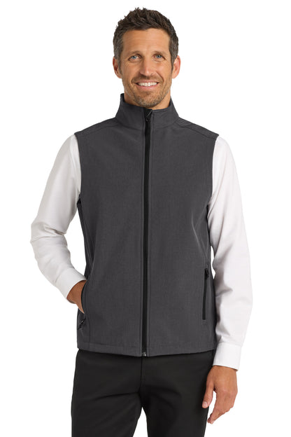 Port Authority Core Soft Shell Vest. J325 Black Charcoal Heather