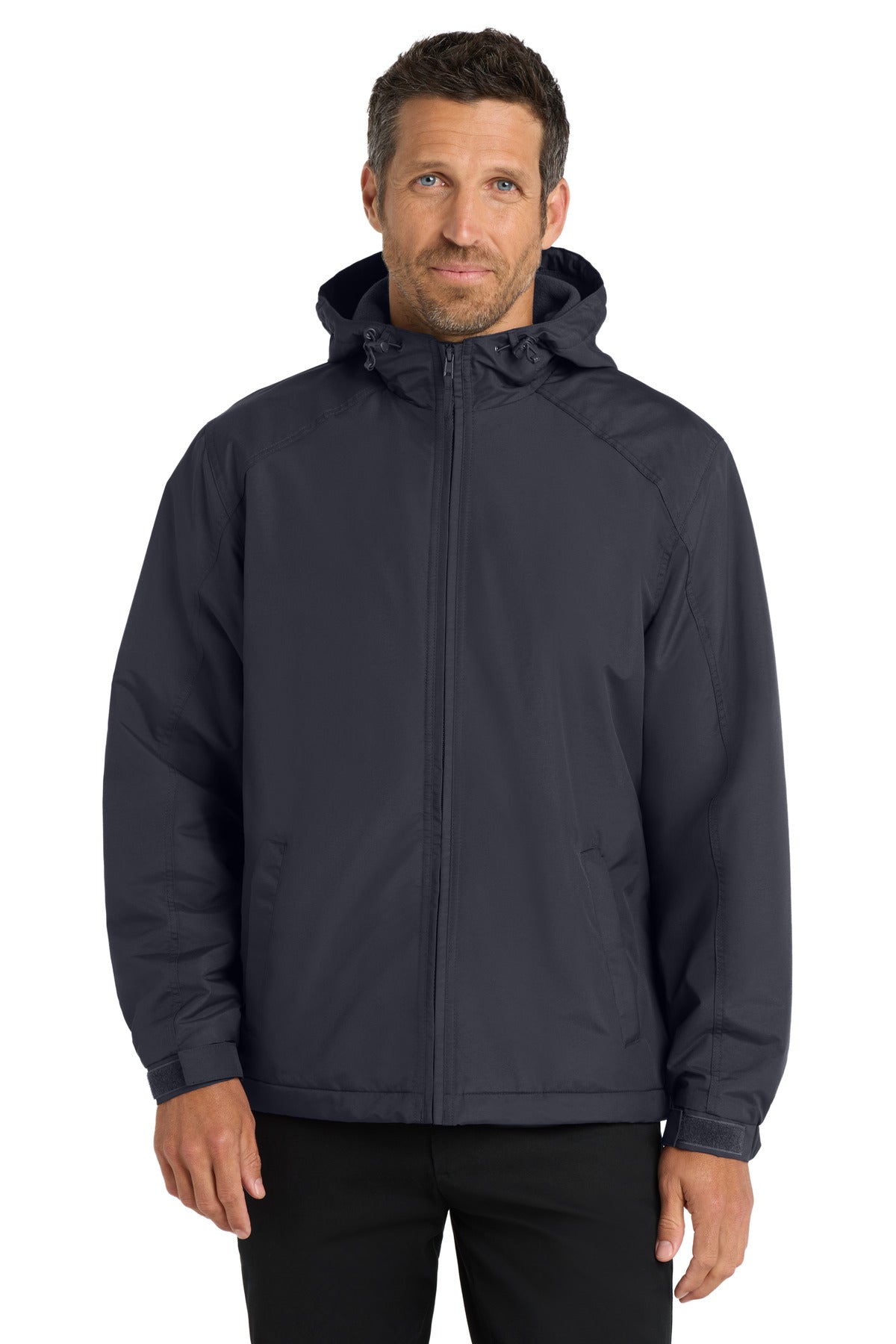 Port Authority Hooded Charger Jacket J327 Battleship Grey