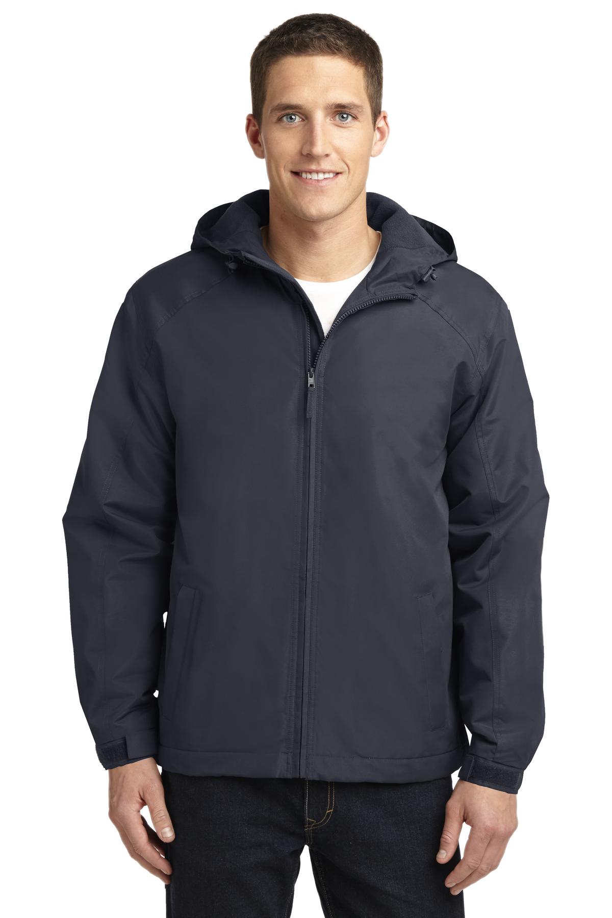 Port Authority Hooded Charger Jacket. J327 Battleship Grey
