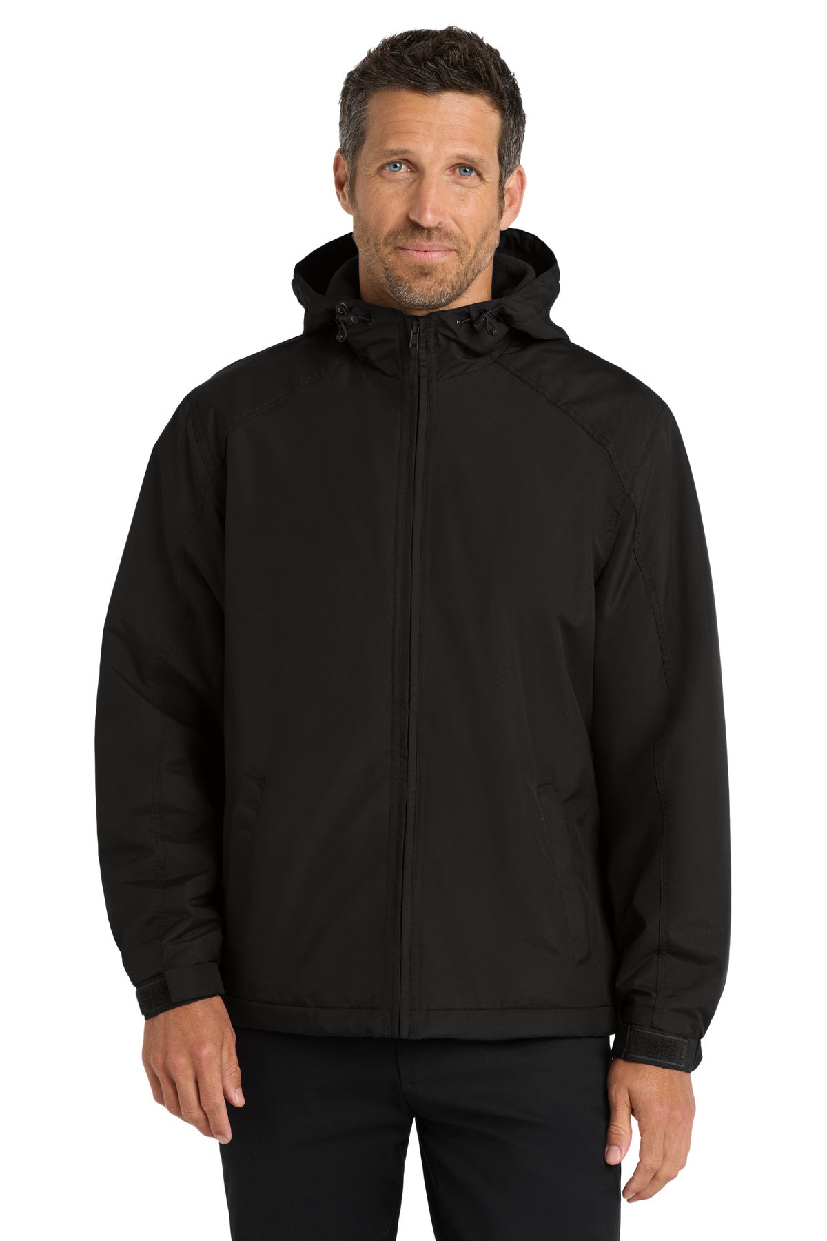 Port Authority Hooded Charger Jacket J327 True Black