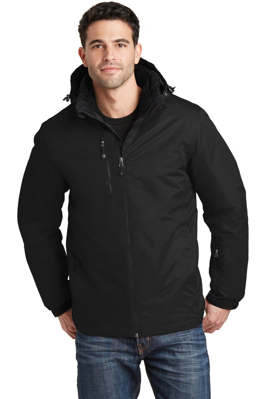 Port Authority Vortex Waterproof 3-in-1 Jacket. J332 Black/ Black