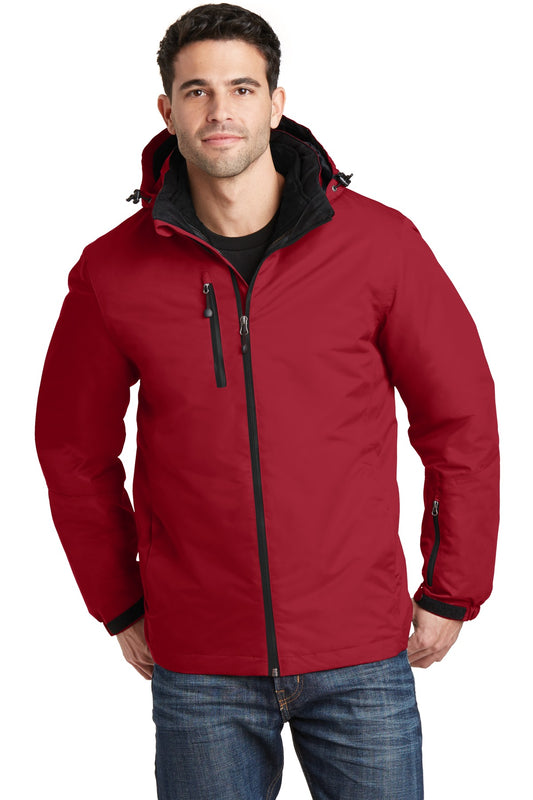 Port Authority Vortex Waterproof 3-in-1 Jacket. J332 Rich Red/ Black