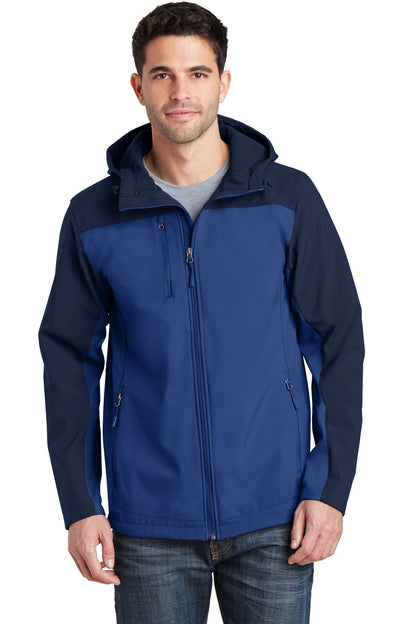 Port Authority Hooded Core Soft Shell Jacket. J335 Night Sky Blue/ Dress Blue Navy