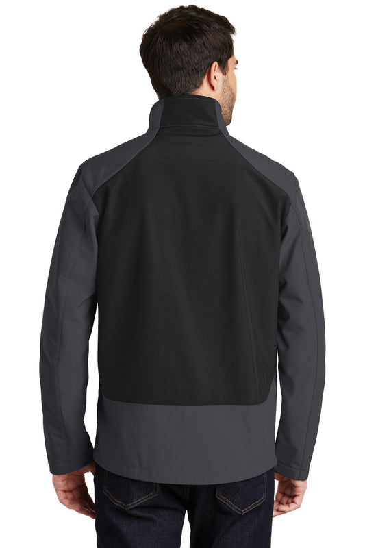 Port Authority Back-Block Soft Shell Jacket. J336 Battleship Grey/ Black