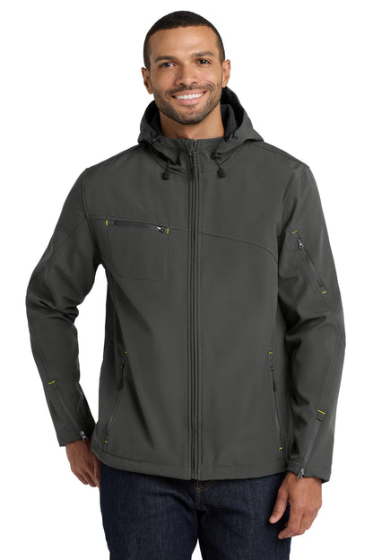 Port Authority Textured Hooded Soft Shell Jacket J706