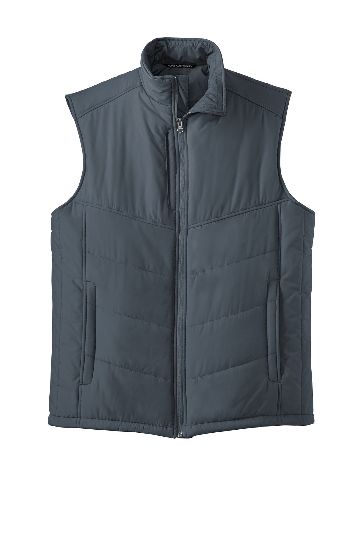 Port Authority Puffy Vest. J709 Dark Slate/ Black