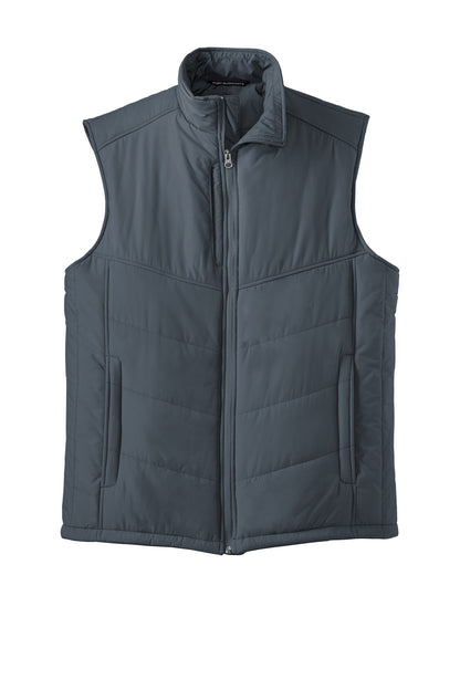 Port Authority Puffy Vest. J709 Dark Slate/ Black