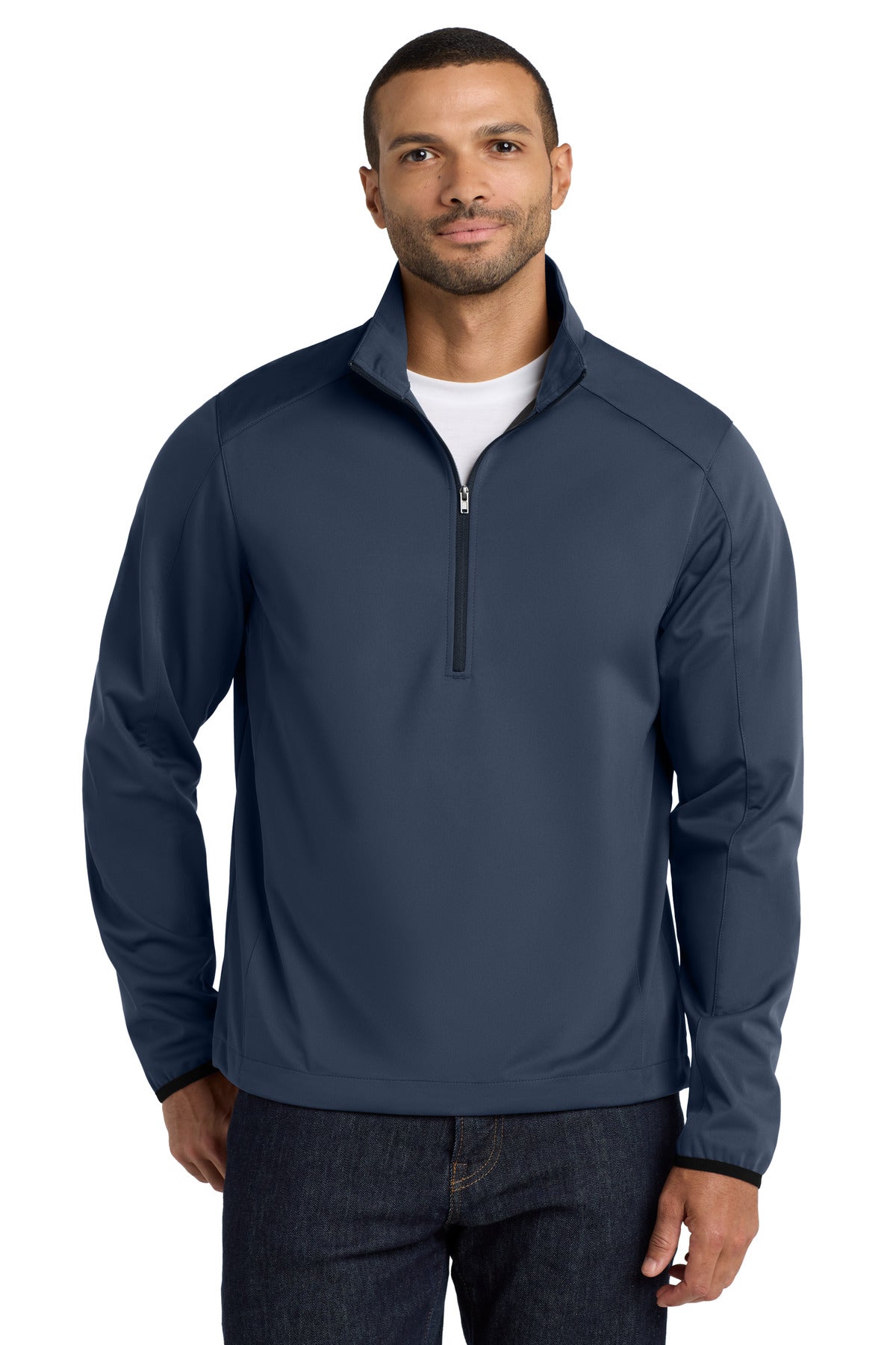 Port Authority Active 1/2-Zip Soft Shell Jacket. J716 Dress Blue Navy