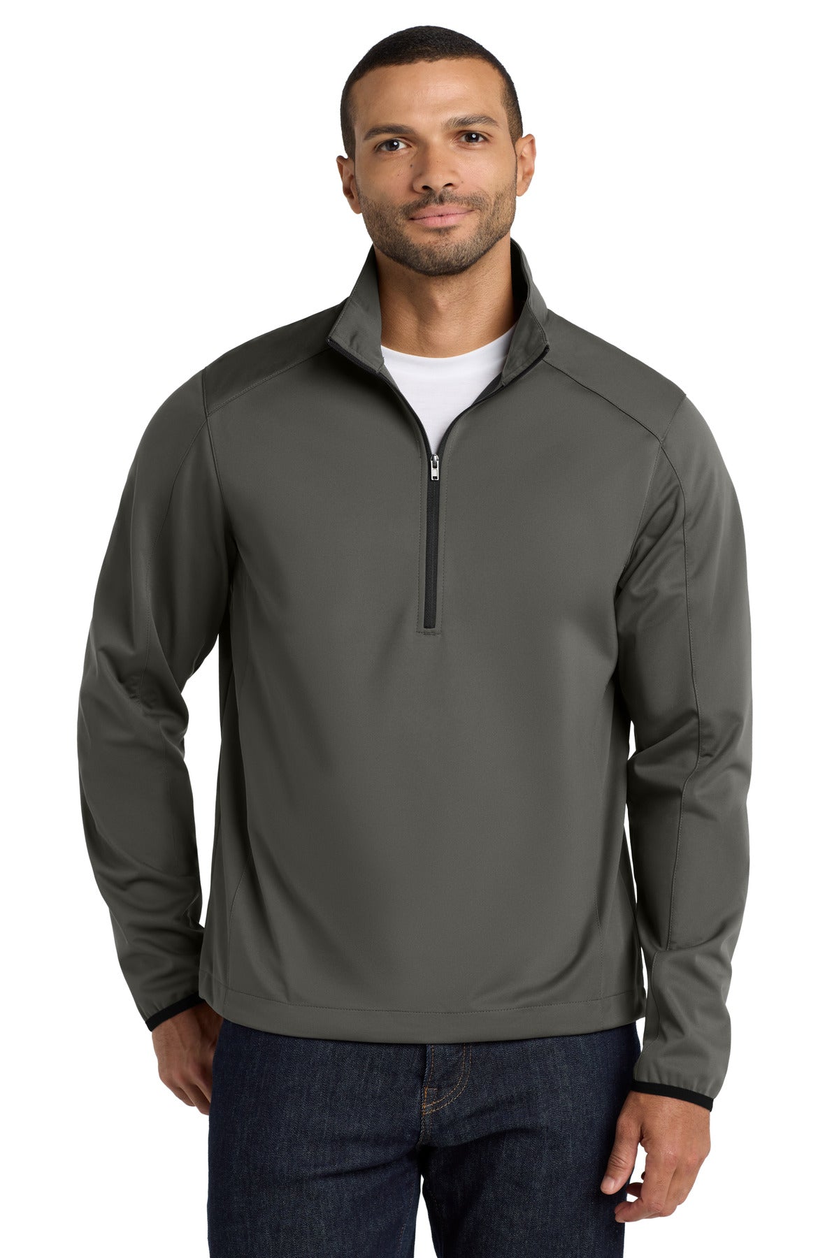Port Authority Active 1/2-Zip Soft Shell Jacket. J716 Grey Steel