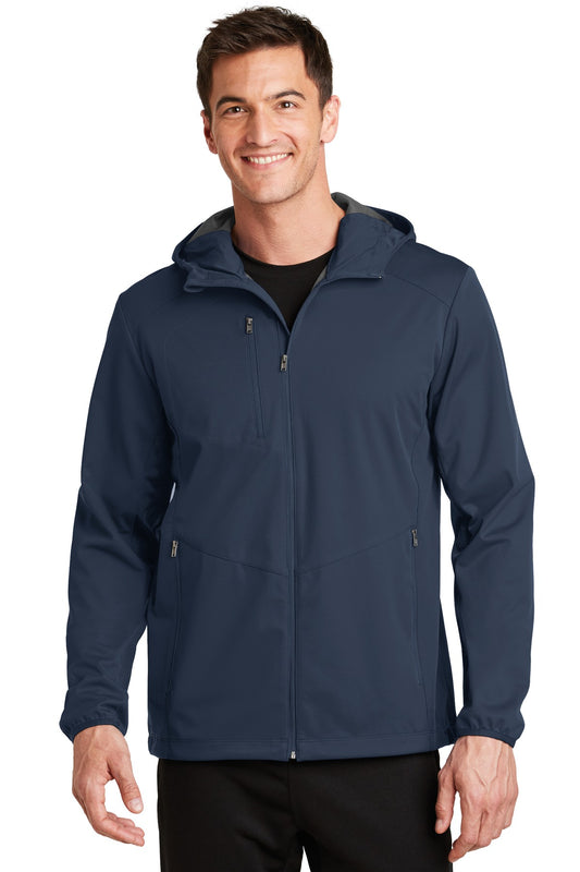 Port Authority Active Hooded Soft Shell Jacket. J719 Dress Blue Navy
