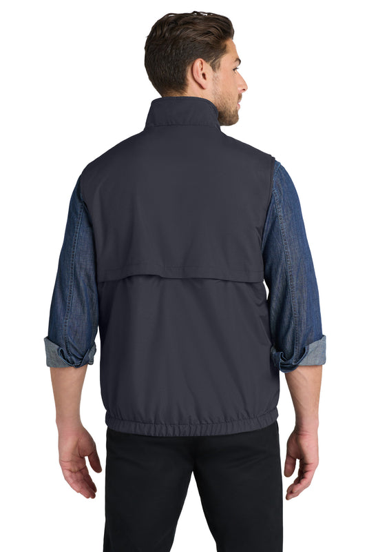 Port Authority Reversible Charger Vest. J7490 Battleship Grey/ Black