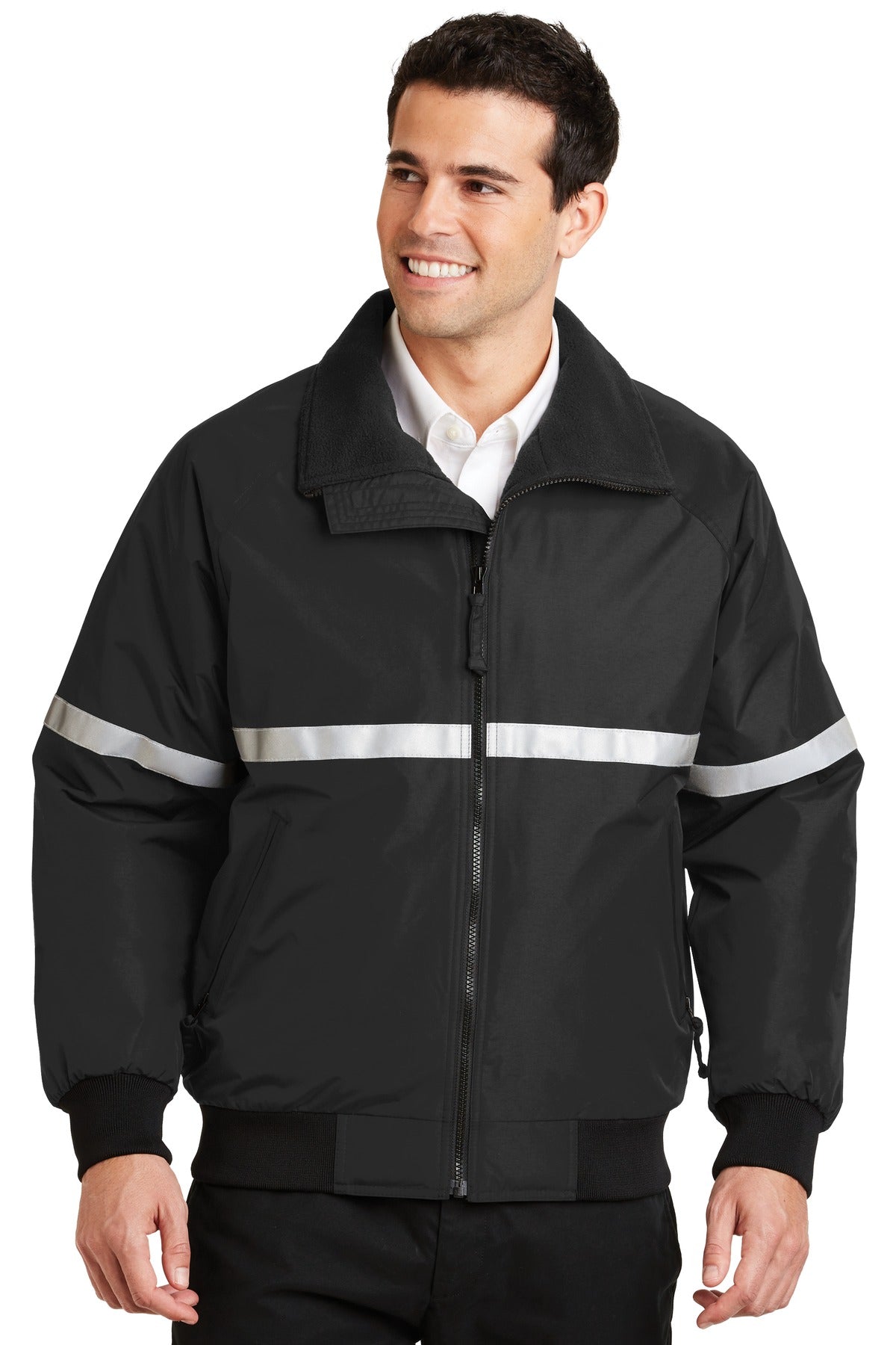 Port Authority Challenger Jacket with Reflective Taping J754R True Black/ True Black/ Reflective