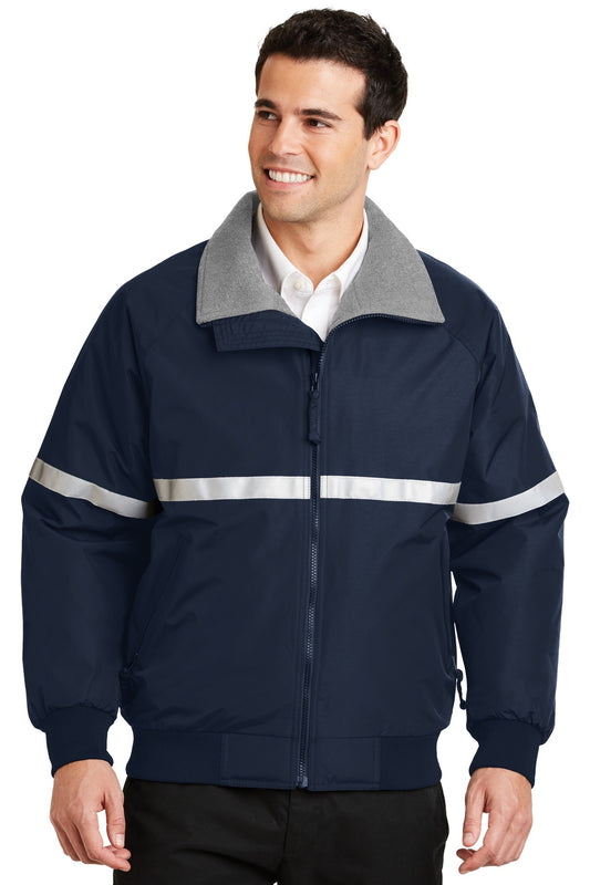 Port Authority Challenger Jacket with Reflective Taping J754R True Navy/ Grey Heather/ Reflective