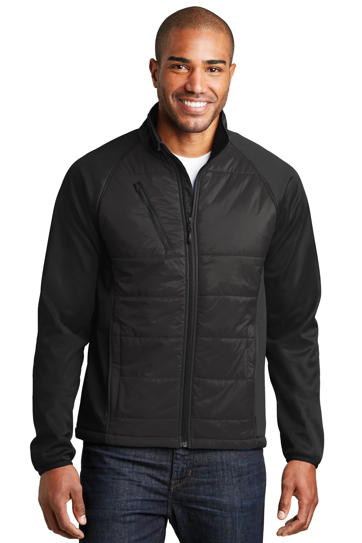 Port Authority Hybrid Soft Shell Jacket. J787 Deep Black