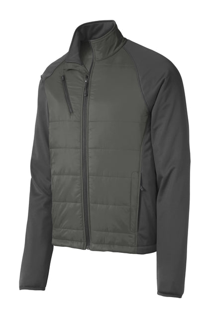 Port Authority Hybrid Soft Shell Jacket. J787 Smoke Grey/ Grey Steel