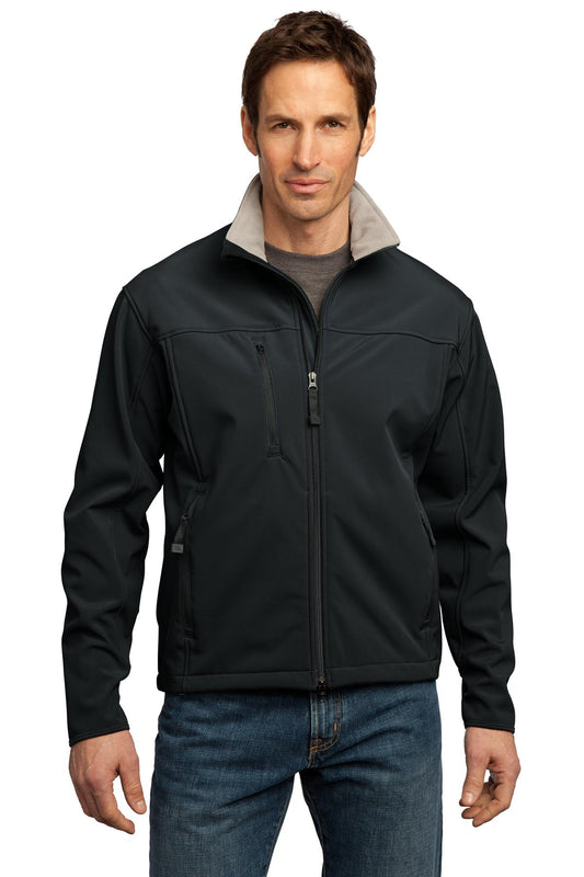 Port Authority Tall Glacier Soft Shell Jacket. TLJ790 Black/ Chrome Tall