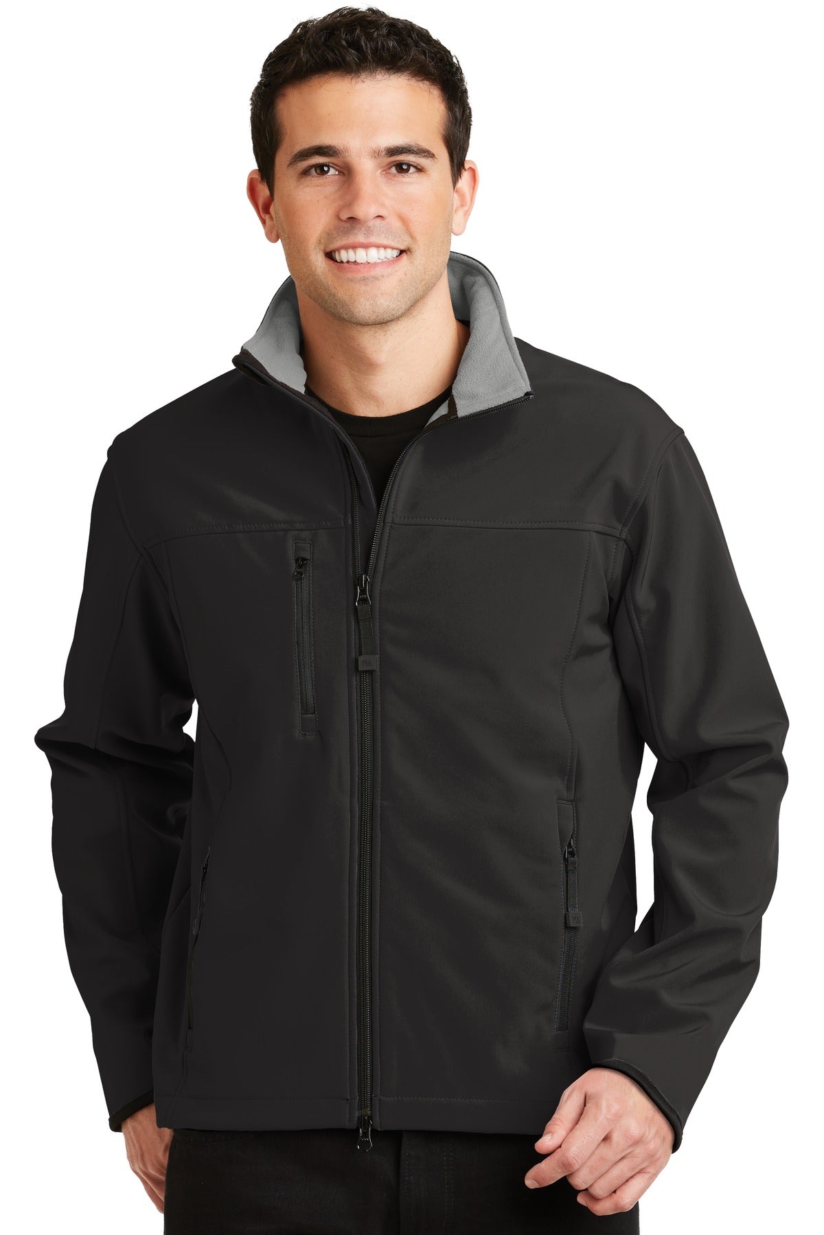 Port Authority Glacier Soft Shell Jacket.  J790 Black/ Chrome