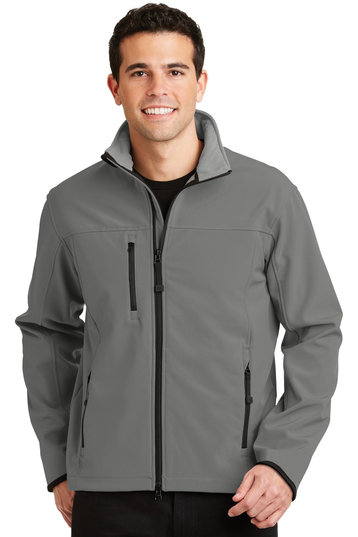 Port Authority Glacier Soft Shell Jacket.  J790 Smoke Grey/ Chrome