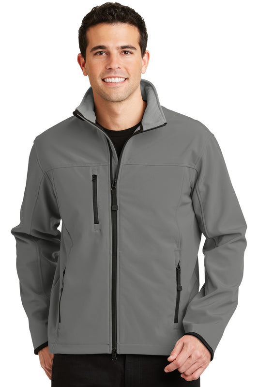 Port Authority Glacier Soft Shell Jacket.  J790 Smoke Grey/ Chrome
