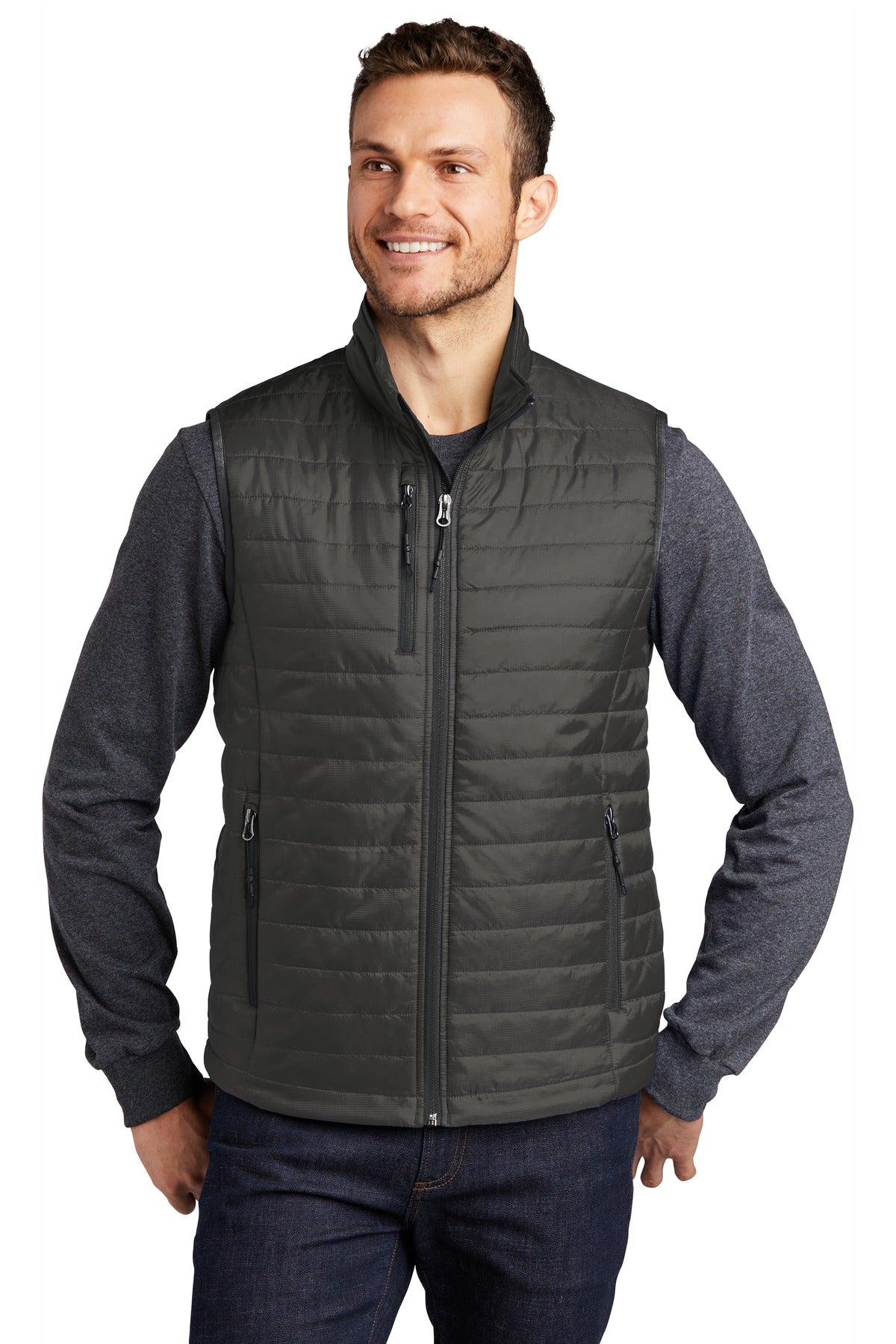 Port Authority  Packable Puffy Vest J851 Sterling Grey/ Graphite