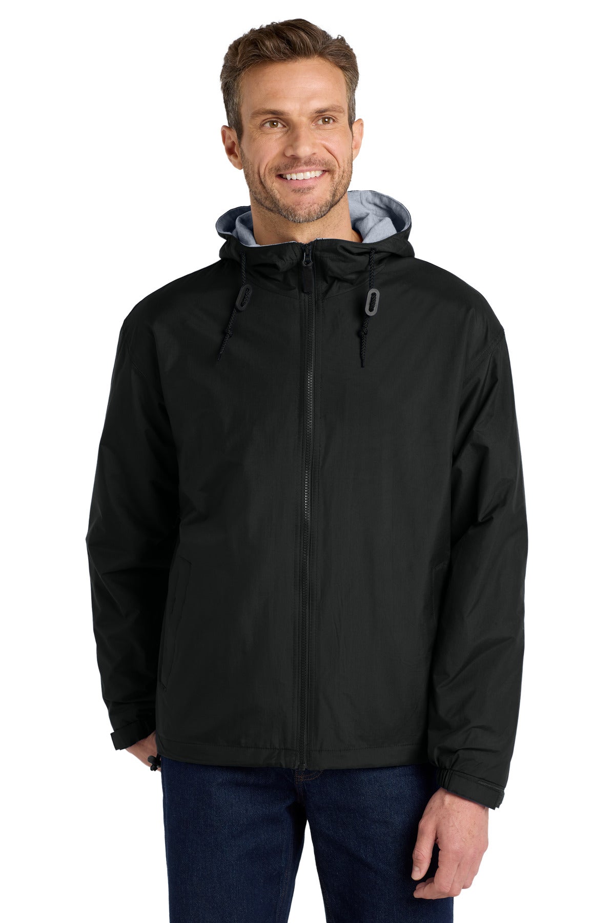 Port Authority Team Jacket JP56 Black/ Light Oxford