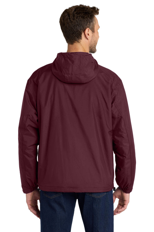 Port Authority Team Jacket.  JP56 Maroon/ Light Oxford