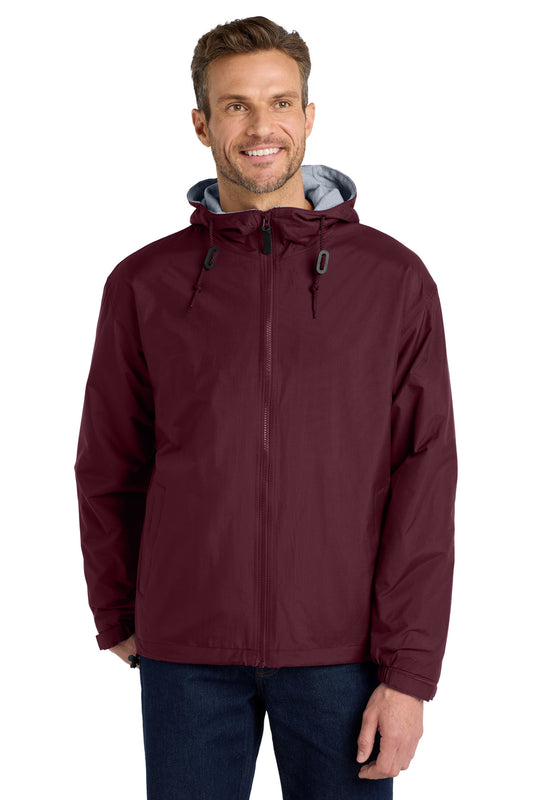 Port Authority Team Jacket.  JP56 Maroon/ Light Oxford