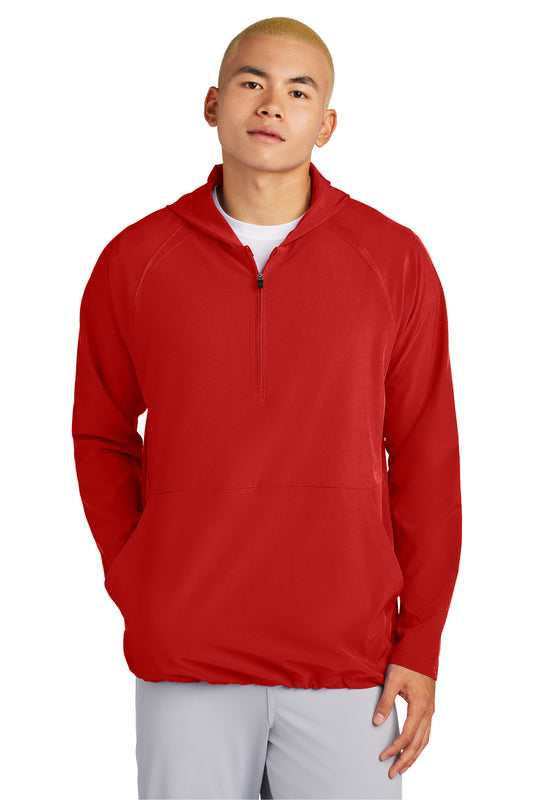Sport-Tek Repeat 1/2-Zip Long Sleeve Hooded Jacket JST488 Deep Red
