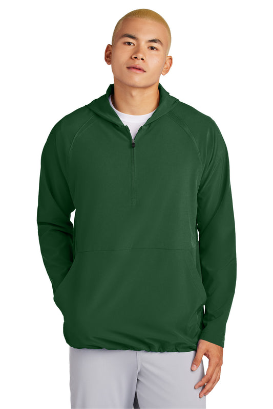Sport-Tek Repeat 1/2-Zip Long Sleeve Hooded Jacket JST488 Forest Green