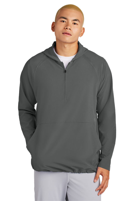Sport-Tek Repeat 1/2-Zip Long Sleeve Hooded Jacket JST488 Iron Grey