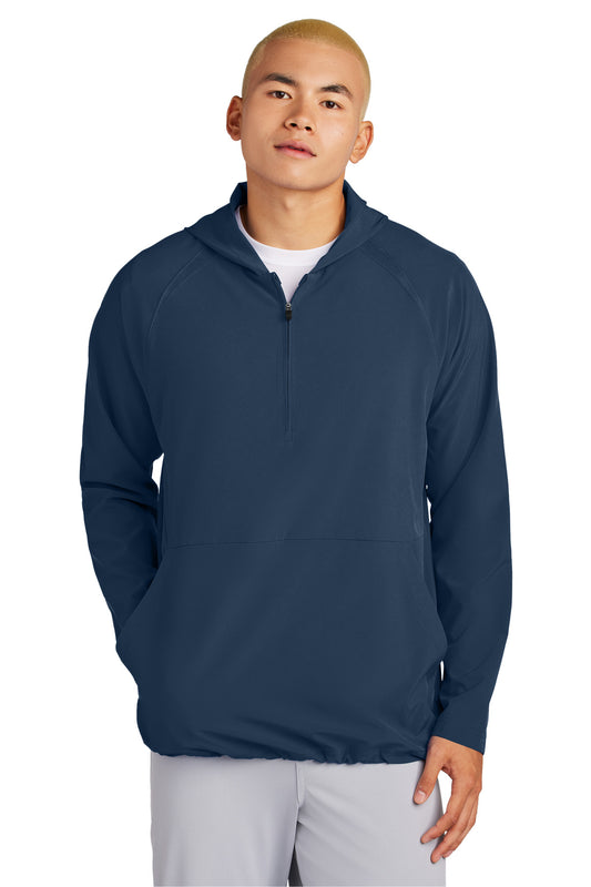 Sport-Tek Repeat 1/2-Zip Long Sleeve Hooded Jacket JST488 True Navy