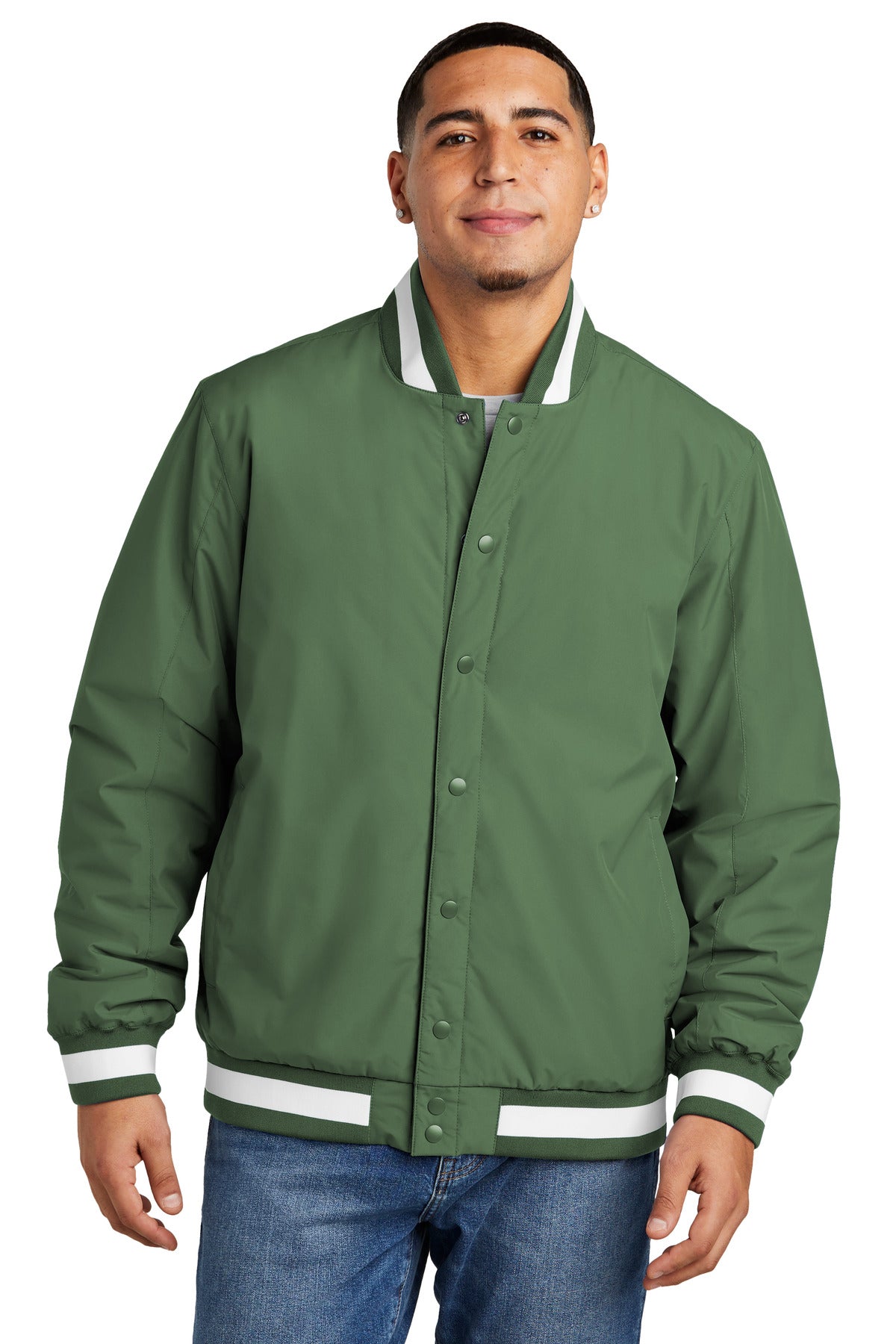 Sport-Tek Insulated Varsity Jacket JST58 Forest Green