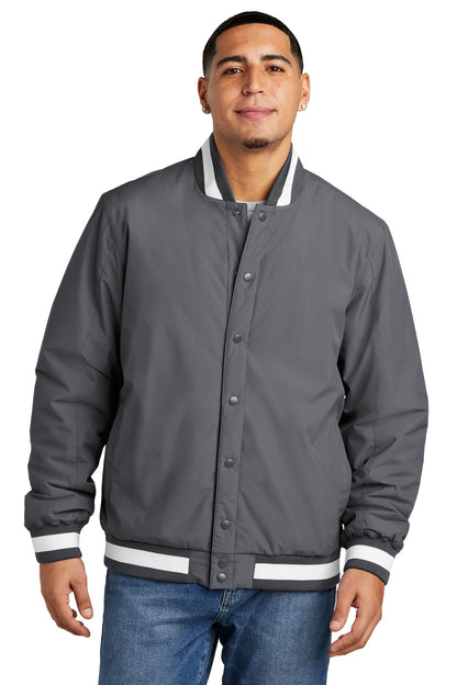 Sport-Tek Insulated Varsity Jacket JST58 Graphite