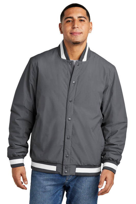Sport-Tek Insulated Varsity Jacket JST58 Graphite