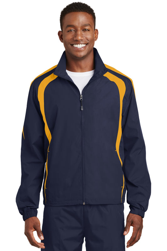 Sport-Tek Colorblock Raglan Jacket. JST60 True Navy/ Gold