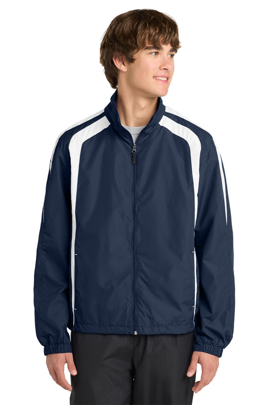 Sport-Tek Colorblock Raglan Jacket JST60 True Navy/ White