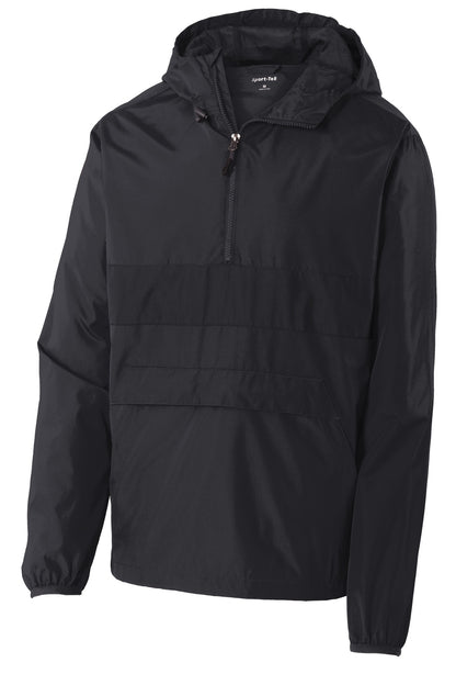 Sport-Tek Zipped Pocket Anorak. JST65 Black/ Black