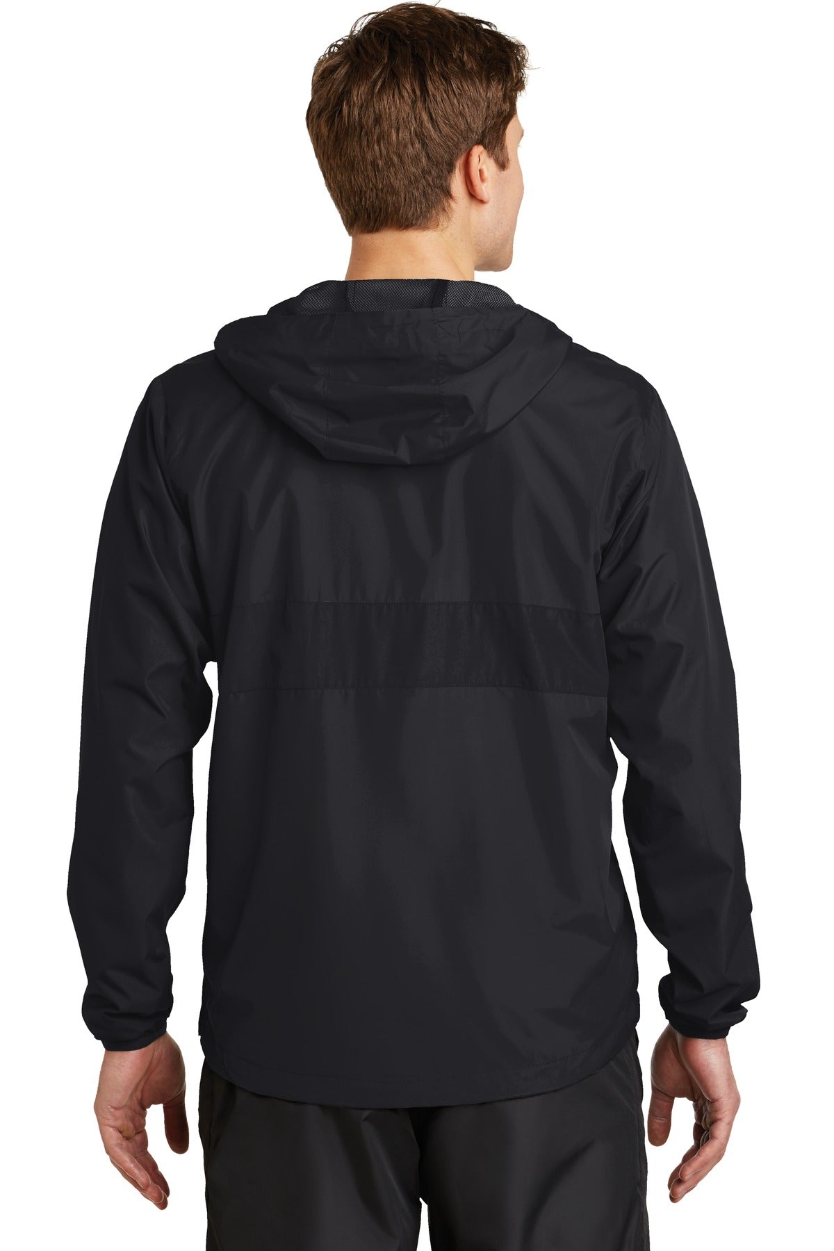 Sport-Tek Zipped Pocket Anorak. JST65 Black/ Black