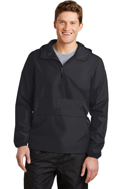 Sport-Tek Zipped Pocket Anorak. JST65 Black/ Black
