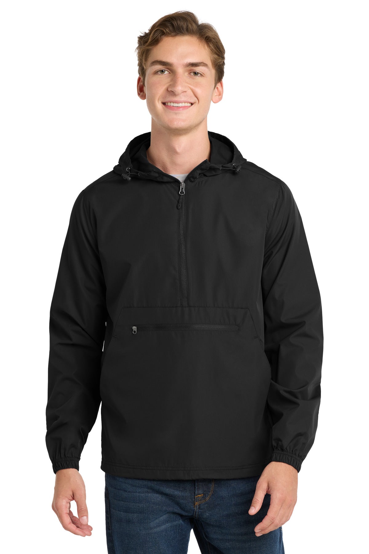 Sport-Tek Packable Anorak JST66 Black