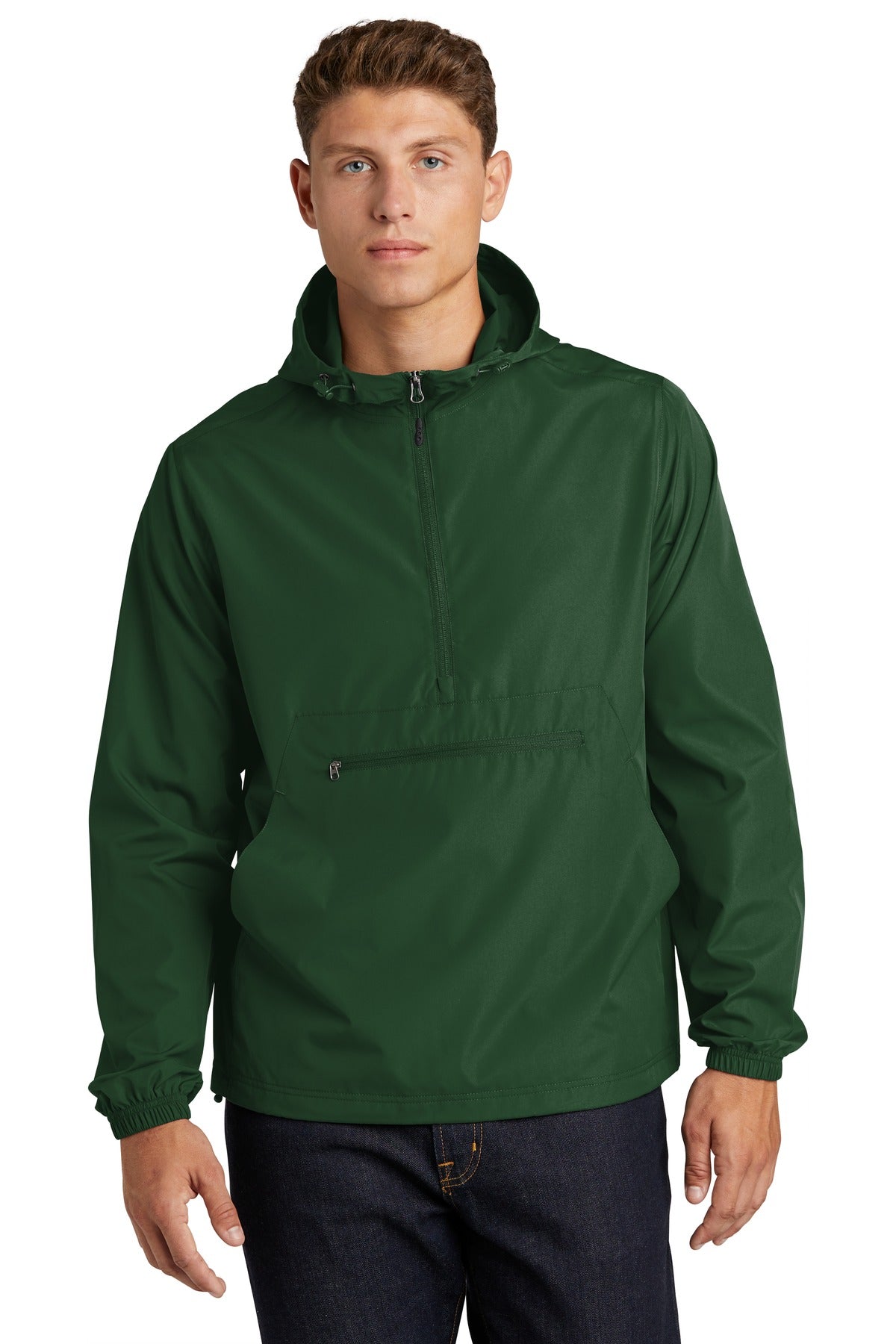 Sport-Tek  Packable Anorak. JST66 Forest Green