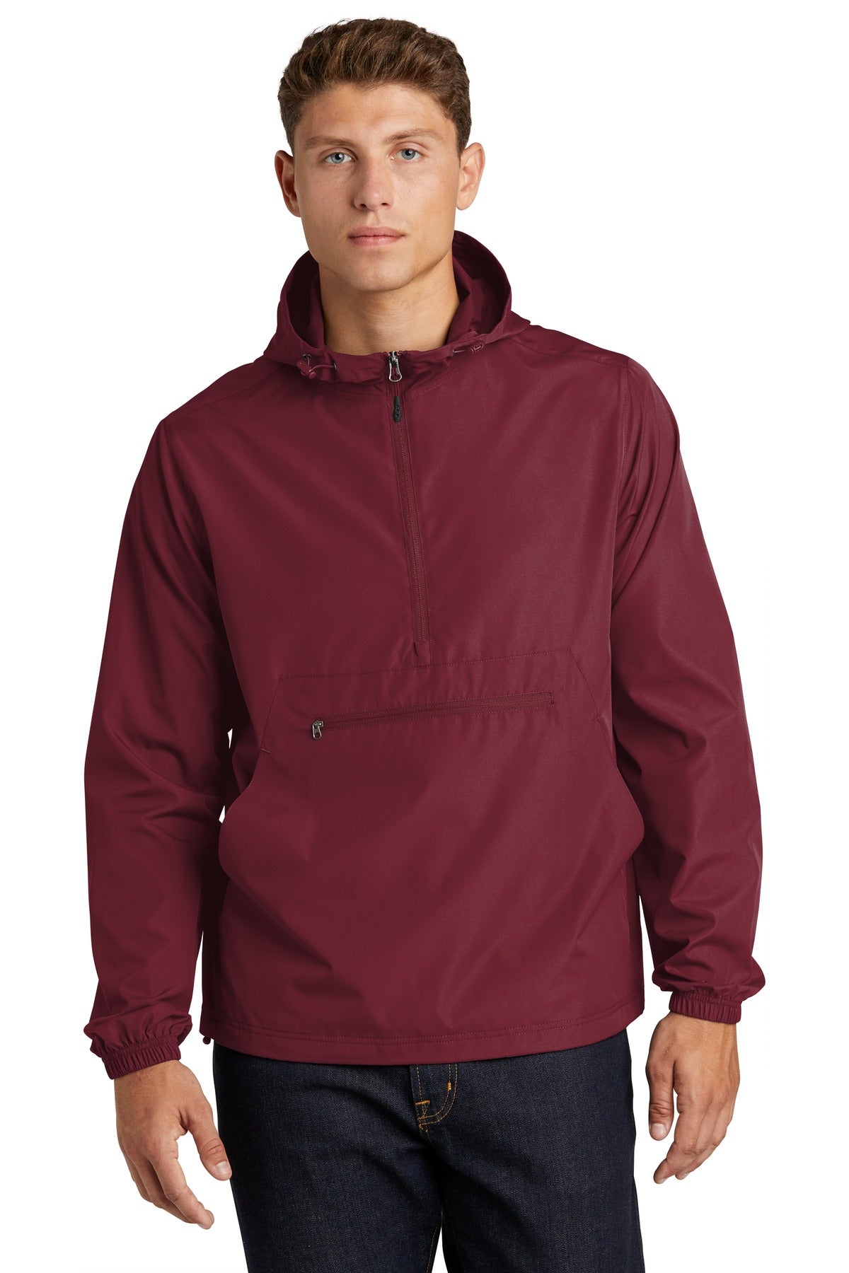 Sport-Tek  Packable Anorak. JST66 Maroon