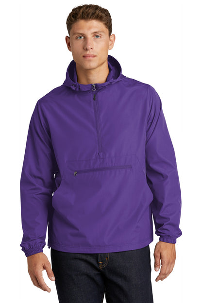 Sport-Tek  Packable Anorak. JST66 Purple