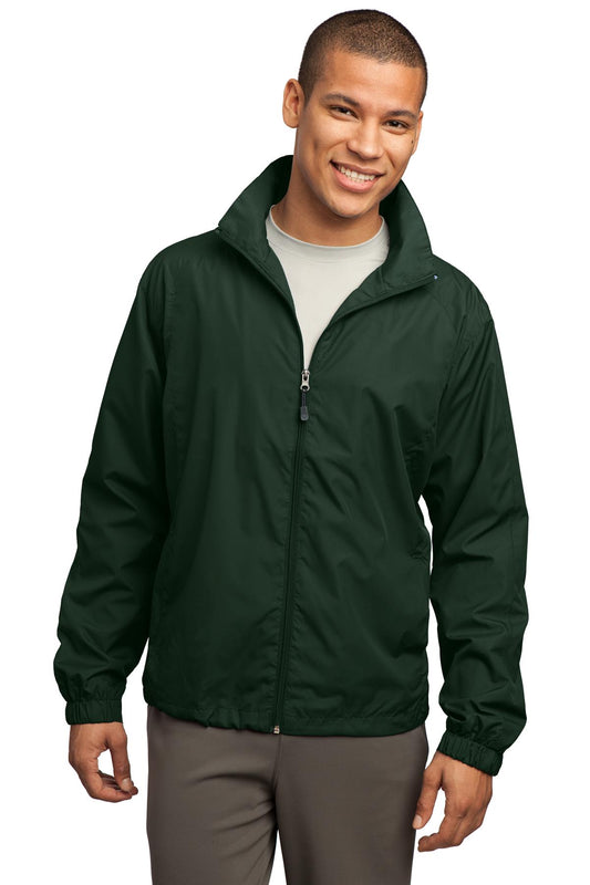 Sport-Tek Full-Zip Wind Jacket. JST70 Forest Green