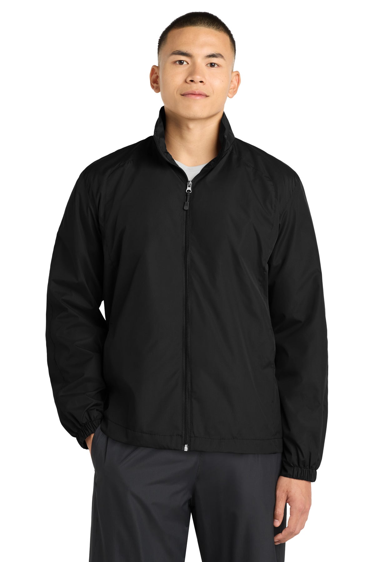 Sport-Tek Full-Zip Wind Jacket JST70 Black