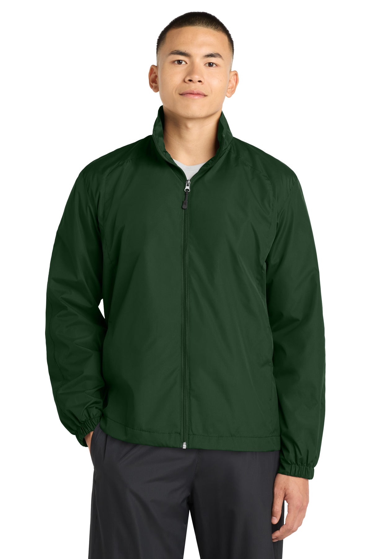 Sport-Tek Full-Zip Wind Jacket JST70 Forest Green