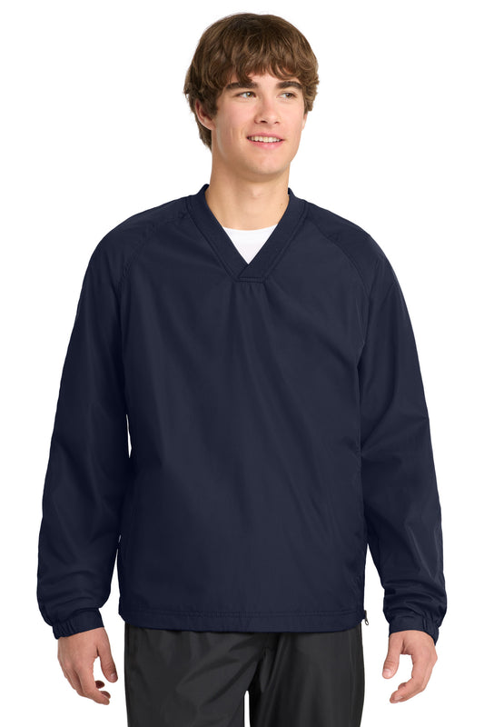 Sport-Tek V-Neck Raglan Wind Shirt JST72 True Navy