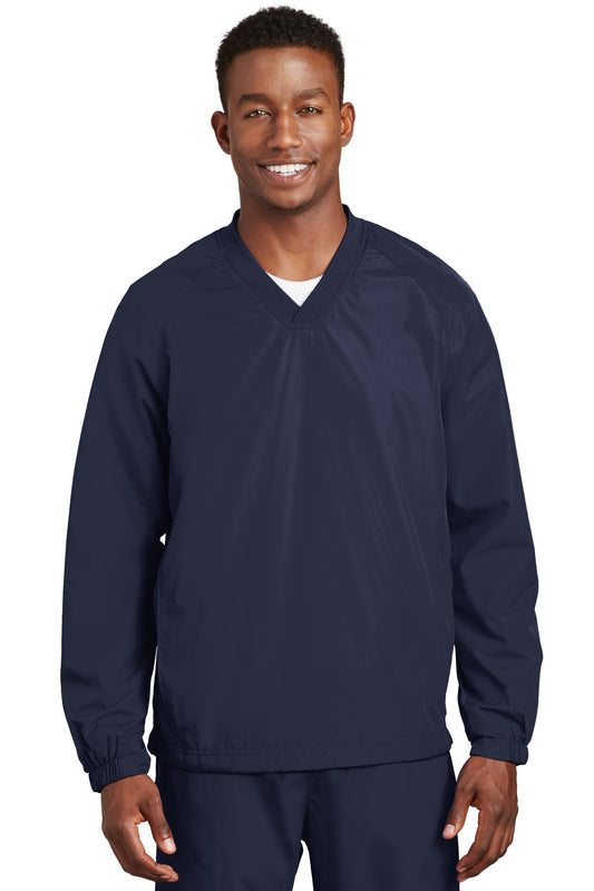 Sport-Tek V-Neck Raglan Wind Shirt. JST72 True Navy