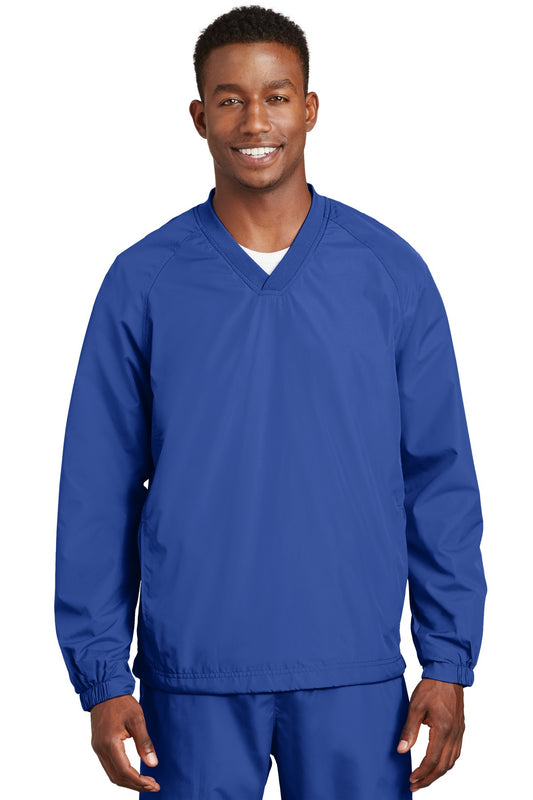 Sport-Tek V-Neck Raglan Wind Shirt. JST72 True Royal