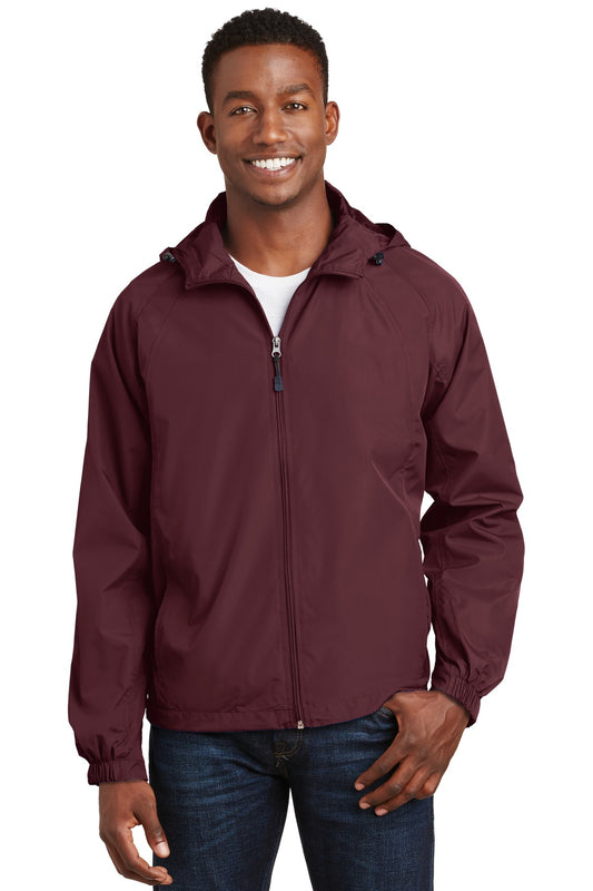Sport-Tek Hooded Raglan Jacket. JST73 Maroon